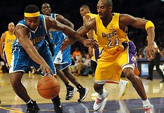 „Lakers“ ir „Hornets“ rungtynių akimirkos