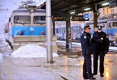 Keleivinis traukinys po susidūrimo