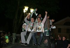 Kauno “Žalgiris“ pergalę šventė su savo gerbėjais