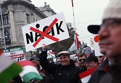 Protesto Vengrijoje akimirkos