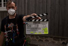 Lietuvi&scaron;kos juostos &bdquo;Poetas&ldquo; filmavimo akimirka