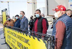 Vilniaus vie&scaron;ojo transporto profsąjungos piketas