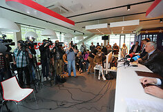 Spaudos konferencijos akimirka