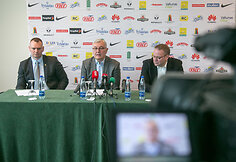 I&scaron; kairės: Mindaugas &Scaron;pokas, Jonas Kazlauskas, Linas Kunigėlis