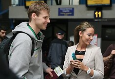 Lietuvos vyrų krep&scaron;inio rinktinė Vilniaus oro uoste