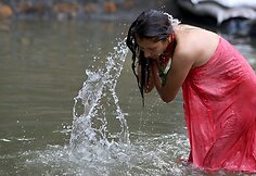 Nepalo moters portretas