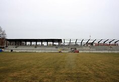 Futbolo stadionas Telšiuose (kovo mėnesį)