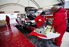 „Rally Sweden 2012“. Serviso zona prieš varžybų startą