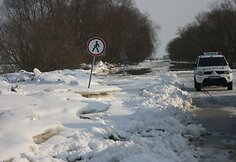 Ledų sangrūdos &scaron;alia kelio ruožo &Scaron;ilutė-Rusnė.