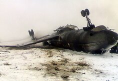 Apvirtęs Tu-134 keleivinis lėktuvas