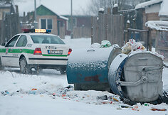 Policijos automobilis Kirtimų tabore