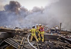 Gaisrininkai įvykio vietoje