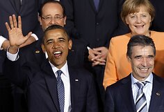 JAV prezidentas Barackas Obama ir NATO generalinis sekretorius Andersas Foghas Rasmussenas