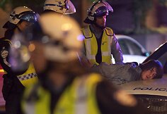 Policijos sulaikytas protestuotojas