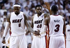 LeBronas Jamesas, Udonis Haslem ir  Dwyane'as Wade'as