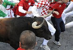 San Fermino festivalio akimirka