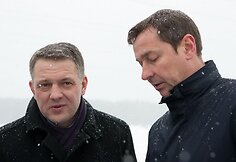 Susisiekimo ministras Eligijus Masiulis ir Vilniaus meras Artūras Zuokas