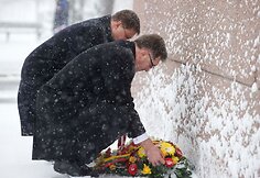 Lietuvos premjeras Algirdas Butkevičius ir Lavijos premjeras Valdis Dombrovskis