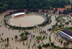 Vokietijoje apsemtas stadionas