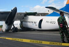 &bdquo;Xian MA-60&ldquo; lėktuvas po avarinio nusileidimo