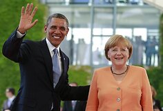 Barackas Obama ir Angela Merkel