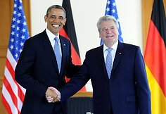 JAV prezidentas Barackas Obama ir Vokietijos prezidentas Joachimas Gauckas