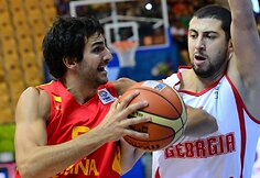 Ricky Rubio ir George'as Tsintsadze