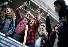 Moksleivių protestas Paryžiuje