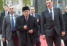 Palestinos prezidentas Mahmudas Abbasas ir Lietuvos premjeras Algirdas Butkevičius
