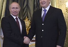 Rusijos prezidentas Vladimiras Putinas ir Ukrainos prezidentas Viktoras Janukovyčius