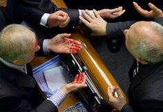Deputatų mu&scaron;tynės Ukrainos parlamente 