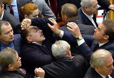 Deputatų mu&scaron;tynės Ukrainos parlamente 