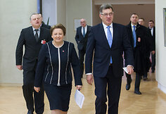 Latvijos premjerė Laimdota Straujuma ir Algirdas Butkevičius