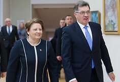 Latvijos premjerė Laimdota Straujuma ir Algirdas Butkevičius