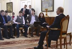 Rusijos prezidentas Vladimiras Putinas spaudos konferencijoje