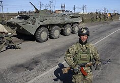 Ukrainos kariai netoli Salkovo kaimo, greta Krymo