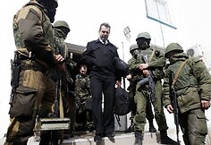 Sevastopolyje i&scaron; Ukrainos karinių jūrų pajėgų &scaron;tabo i&scaron;eina Ukrainos karinio jūrų laivyno pareigūnas