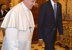 Popiežius Pranci&scaron;kus ir JAV prezidentas Barackas Obama