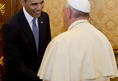 JAV prezidentas Barackas Obama ir Popiežius Pranci&scaron;kus