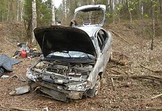 &bdquo;Ford Mondeo&ldquo; automobilis po avarijos Molėtų rajone