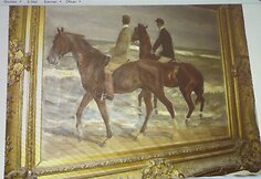 Maxo Liebermanno Zwei Reiterio am Strande piešinys „Two Horsemen at the Beach“