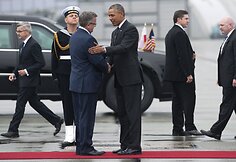 JAV prezidentas Barackas Obama ir Lenkijos prezidentas Bronislawas Komorowskis