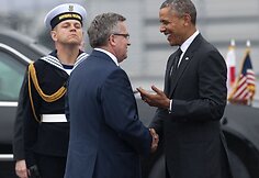 JAV prezidentas Barackas Obama ir Lenkijos prezidentas Bronislawas Komorowskis