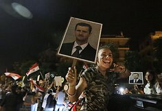 Damaske žmonės šventė Basharo al Assado pergalę Sirijos prezidento rinkimuose.