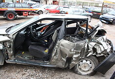 „Audi“ automobilis po avarijos