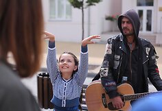 Filmo &bdquo;Pakeliui&ldquo; filmavimo akimirka