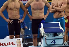Italijos plaukikai po 4x200 m laisvuoju stiliumi estafetės