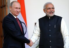 Rusijos prezidentas Vladimiras Putinas ir Indijos premjeras Narendra Modi