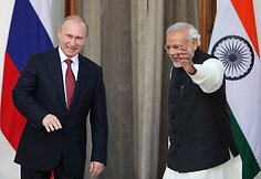 Rusijos prezidentas Vladimiras Putinas ir Indijos premjeras Narendra Modi