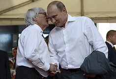 Bernie Ecclestone'as ir Vladimiras Putinas per &bdquo;Formulės-1&ldquo; lenktynes Rusijoje